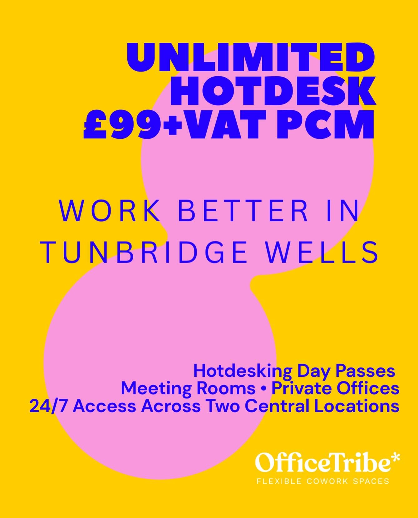 ☀️ Summer Special at OfficeTribe ☀️

Looking for somewhere more productive than the kitchen table this summer?

Join OfficeTribe with our Summer Special  Unlimited Hotdesk Membership for just &pound;99 + VAT per month for your first three months (nor