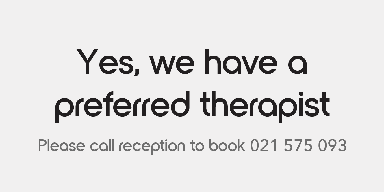 Button to select a preferred therapist