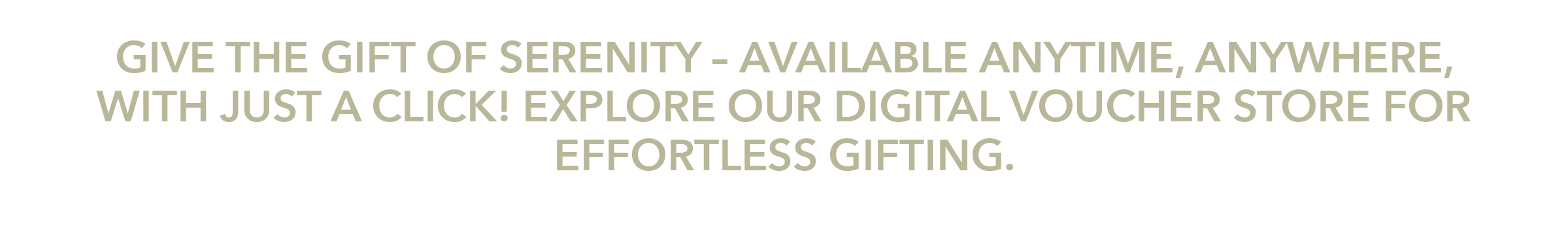 Text advertisement promoting digital gift vouchers, emphasizing convenience, availability everywhere, and ease of gifting.