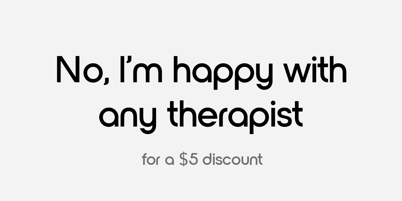 Button to select an any therapist appointment at the Mount Studio