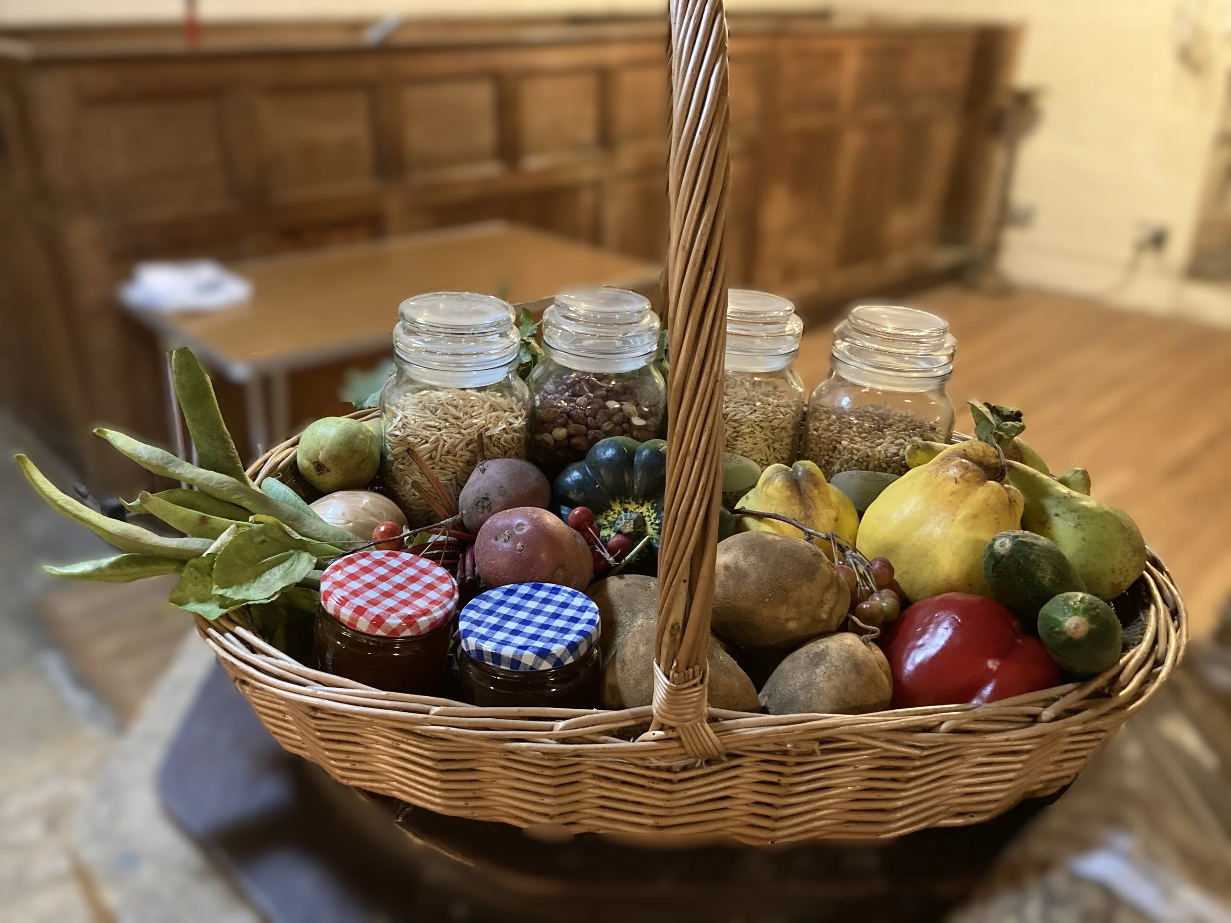 Basket with Harvest produce