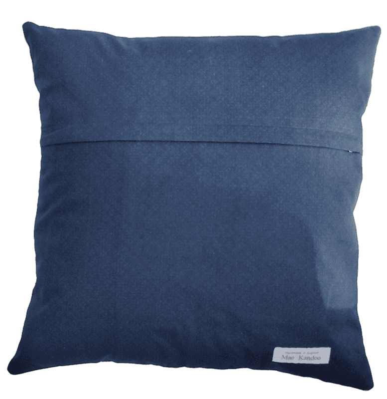 Mae Kandoo reverse side vintage ticking cushion