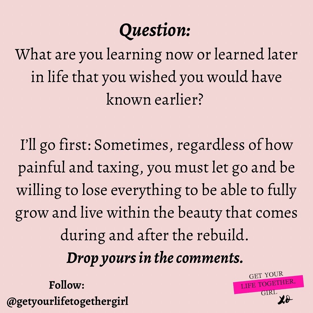 What&rsquo;s your answer? 

Xo, Danielle 
#getyourlifetogethergirl #getyourlifetogethergirlpodcast #questionschallenge #questionsandanswers #askyourself #whatsyouranswer #mindsetshifts #learningthroughexperience