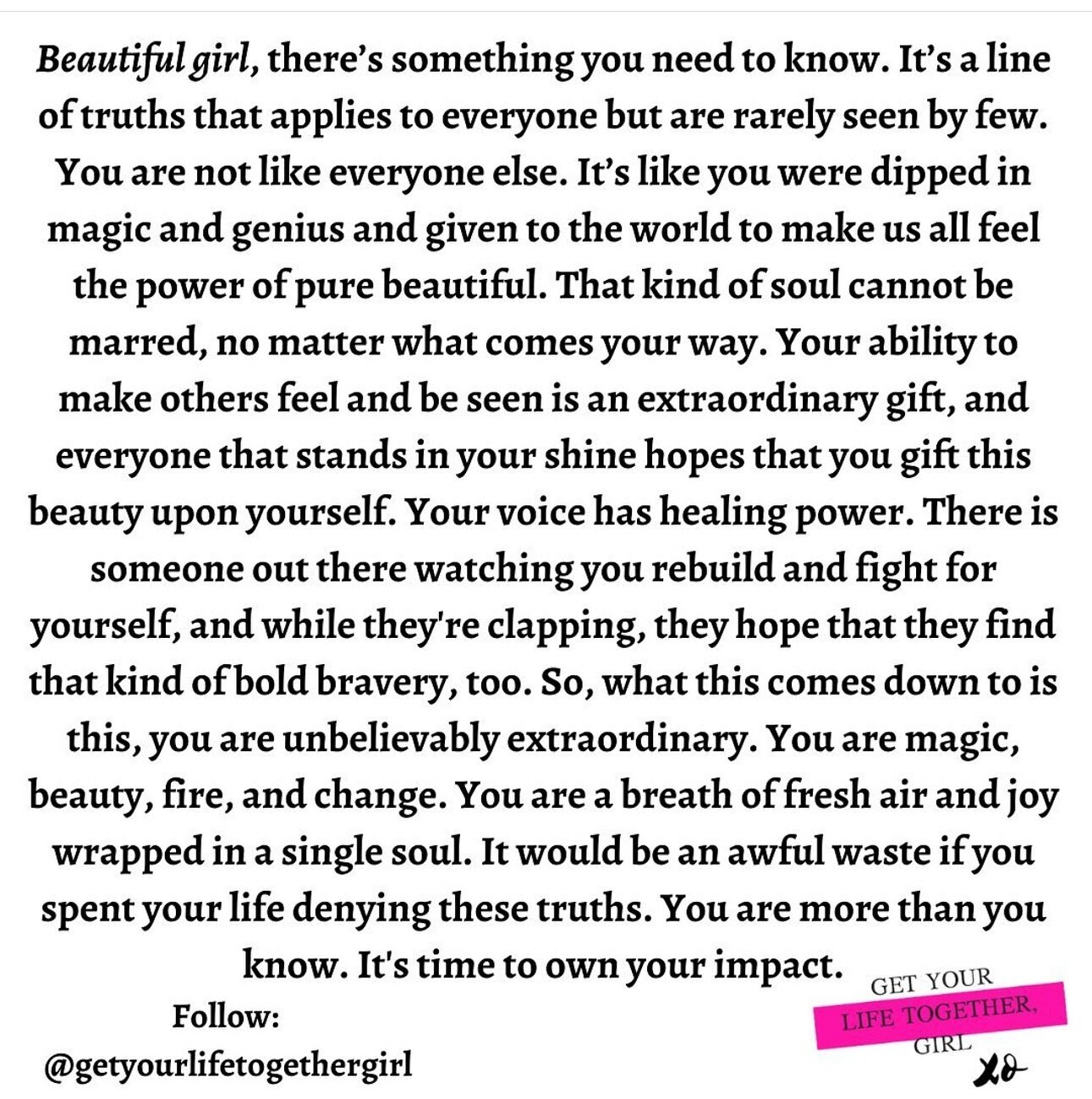 It&rsquo;s time to listen to and own yourself, sis. You are amazing. It&rsquo;s important to own this deep, unshakable truth. We all see you. Comment below. Share. Tag a friend who needs this understanding. Bookmark as a reminder for later. Xo, Danie