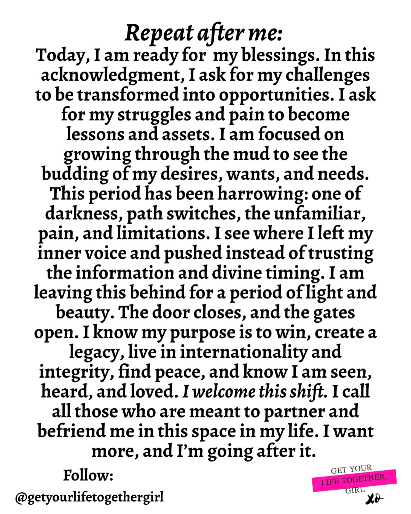 It&rsquo;s time. It&rsquo;s more than time. 

Are you willing to bet on yourself? Are you willing to look everything in the face and say: AND?

Are you willing to take your own hand? 

At some point, no matter who or what is involved, you have to be 