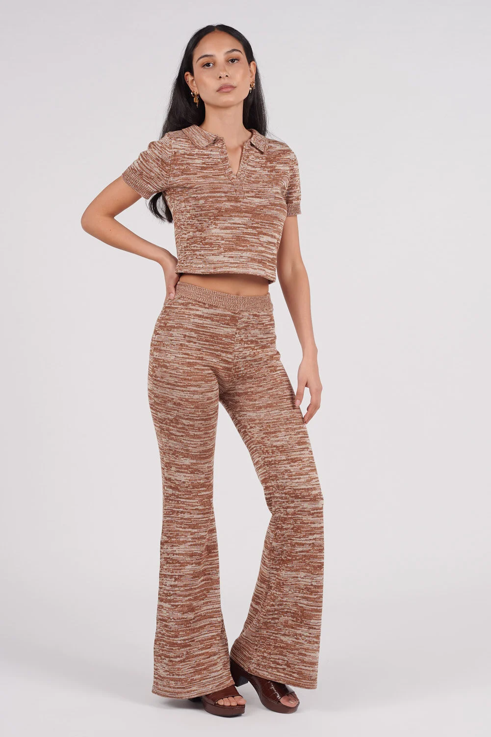 Organic Cotton Space Dye Knit Flare 