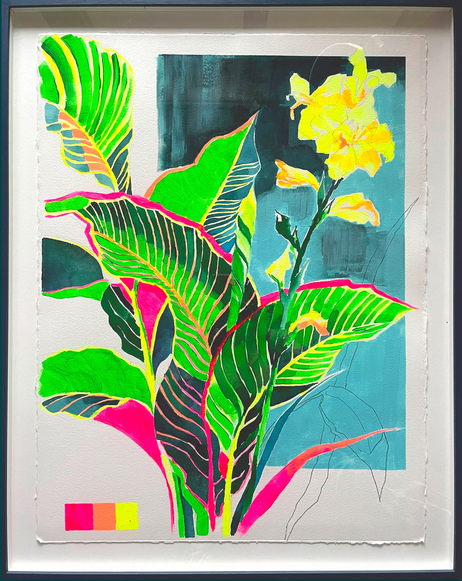 In my Garden - watercolour, ink, acrylic on watercolour paper (640gsm), 68 x 86cm