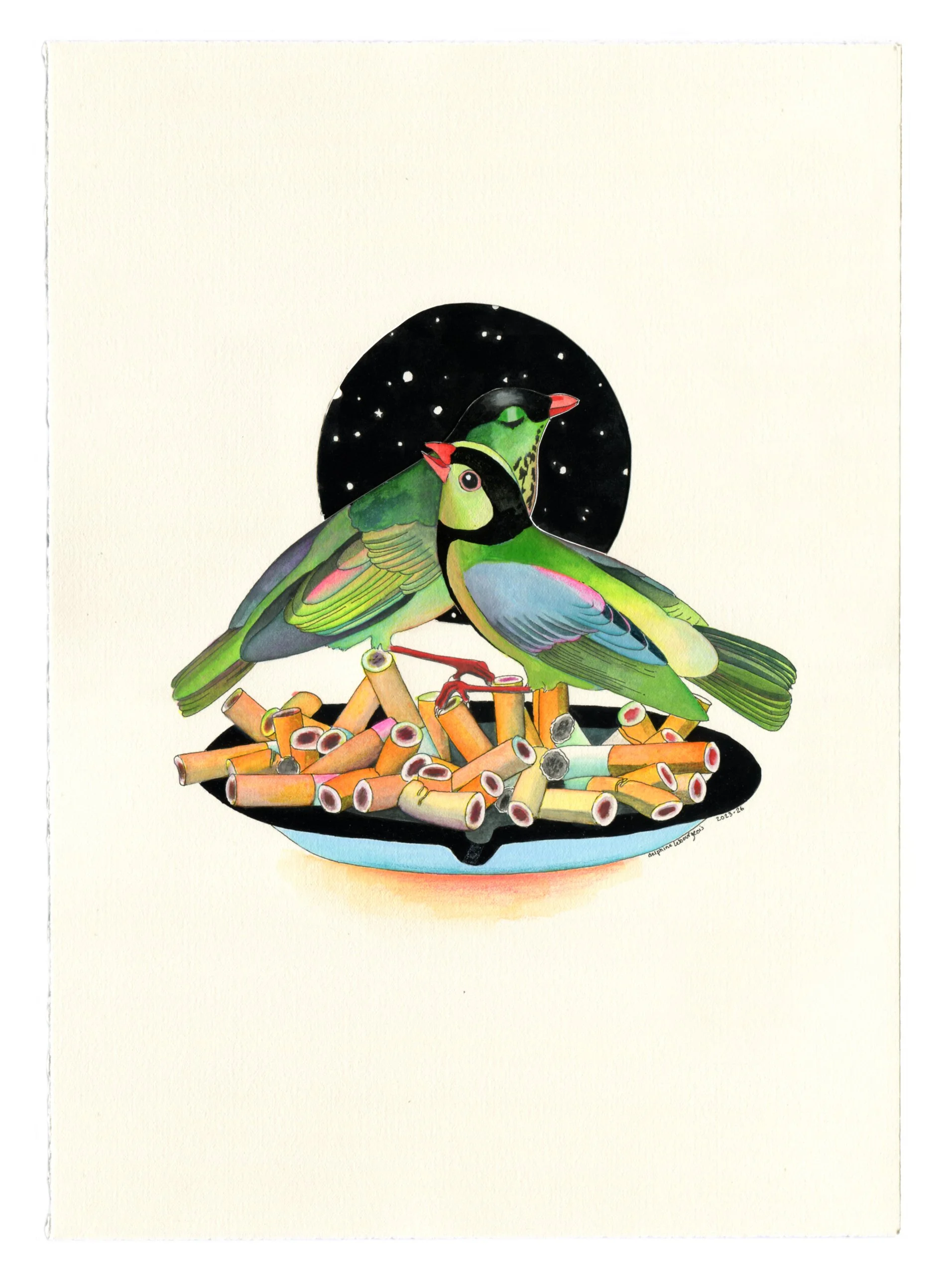 The Morning After | 2023-26 | ink, watercolour and acrylic on paper | 25x35cm