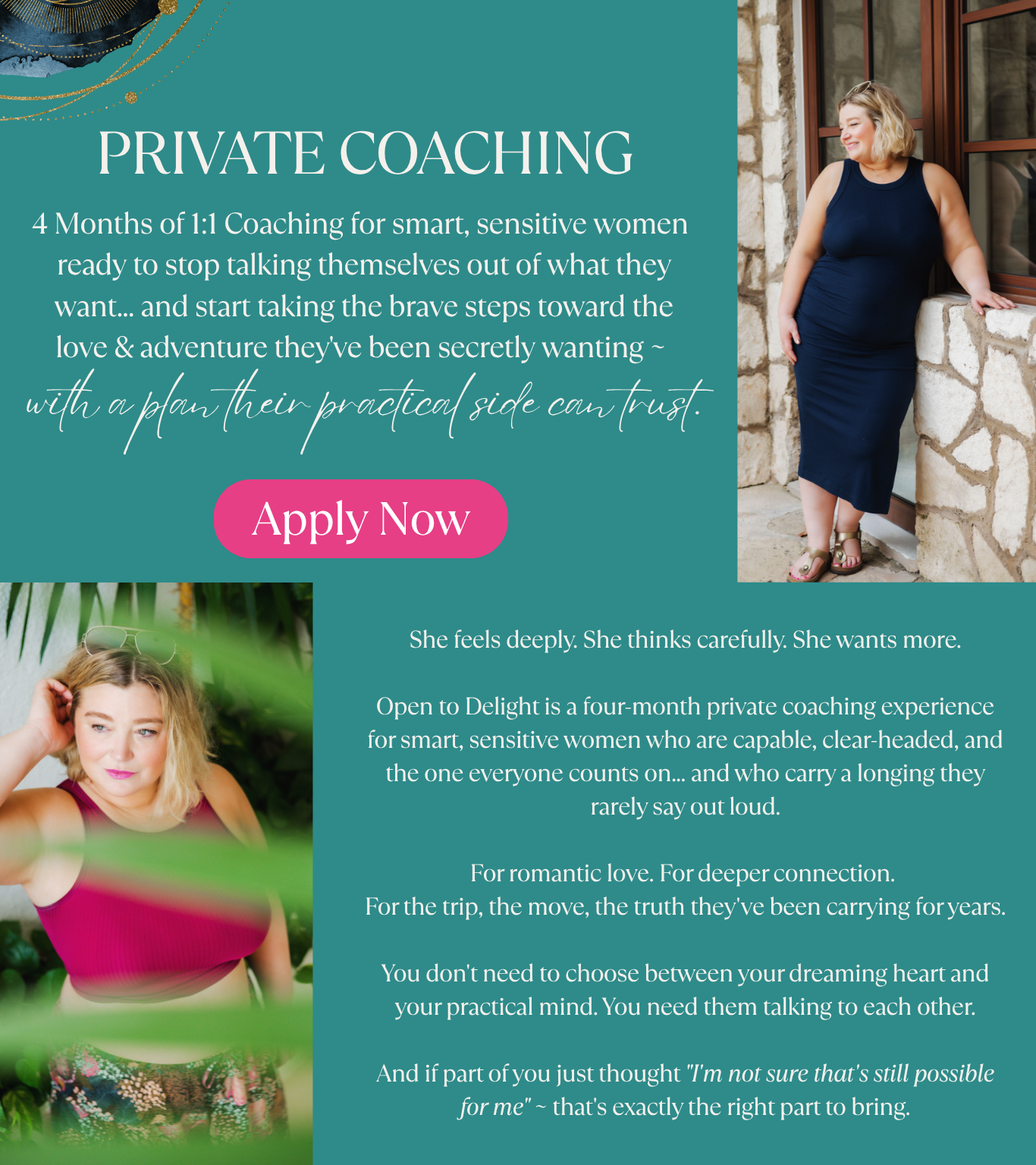 Private Coaching: 4 Months of 1:1 Coaching for smart, sensitive women