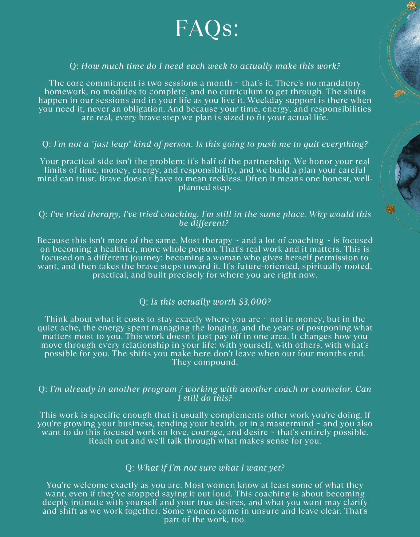 FAQ section - ask Solveig any follow up questions.