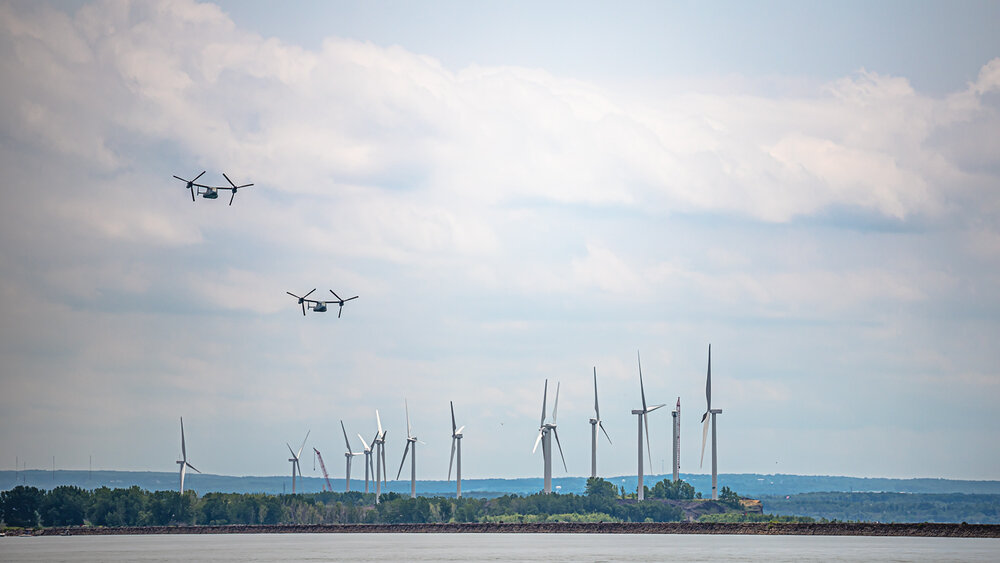 MV 22 Ospreys over the Buffalo Waterfront