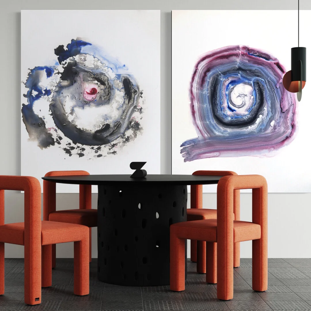 2 more pieces from the Portals collection. Each of them represents an opening doorway to other realities. Like Alice in Wonderland portals, spirals, cave entrances, tunnels, mirrors can transport you to the world where everything is possible.

Which 