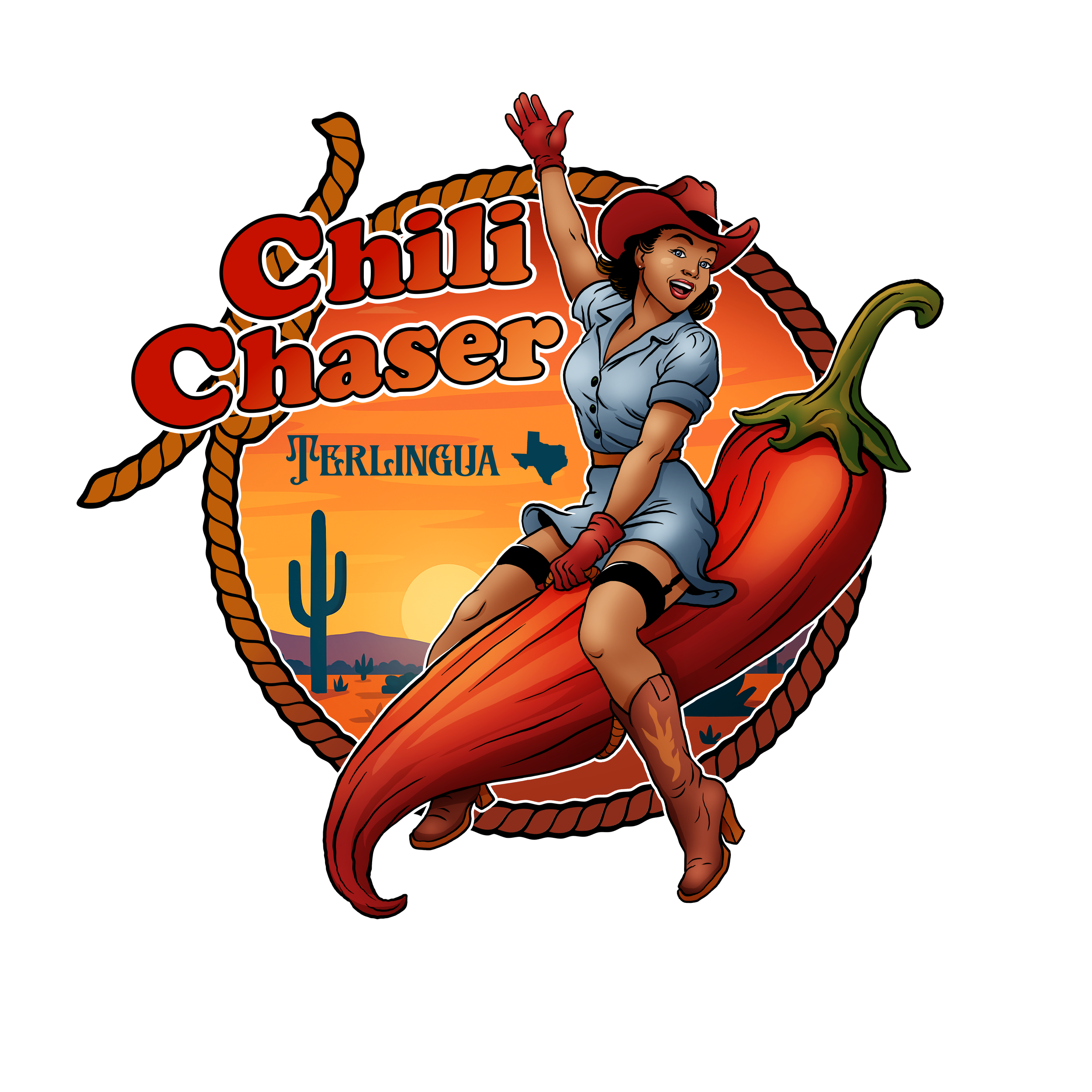 Chili Bomb PinUp_Terlingua_Background_Koozie.png