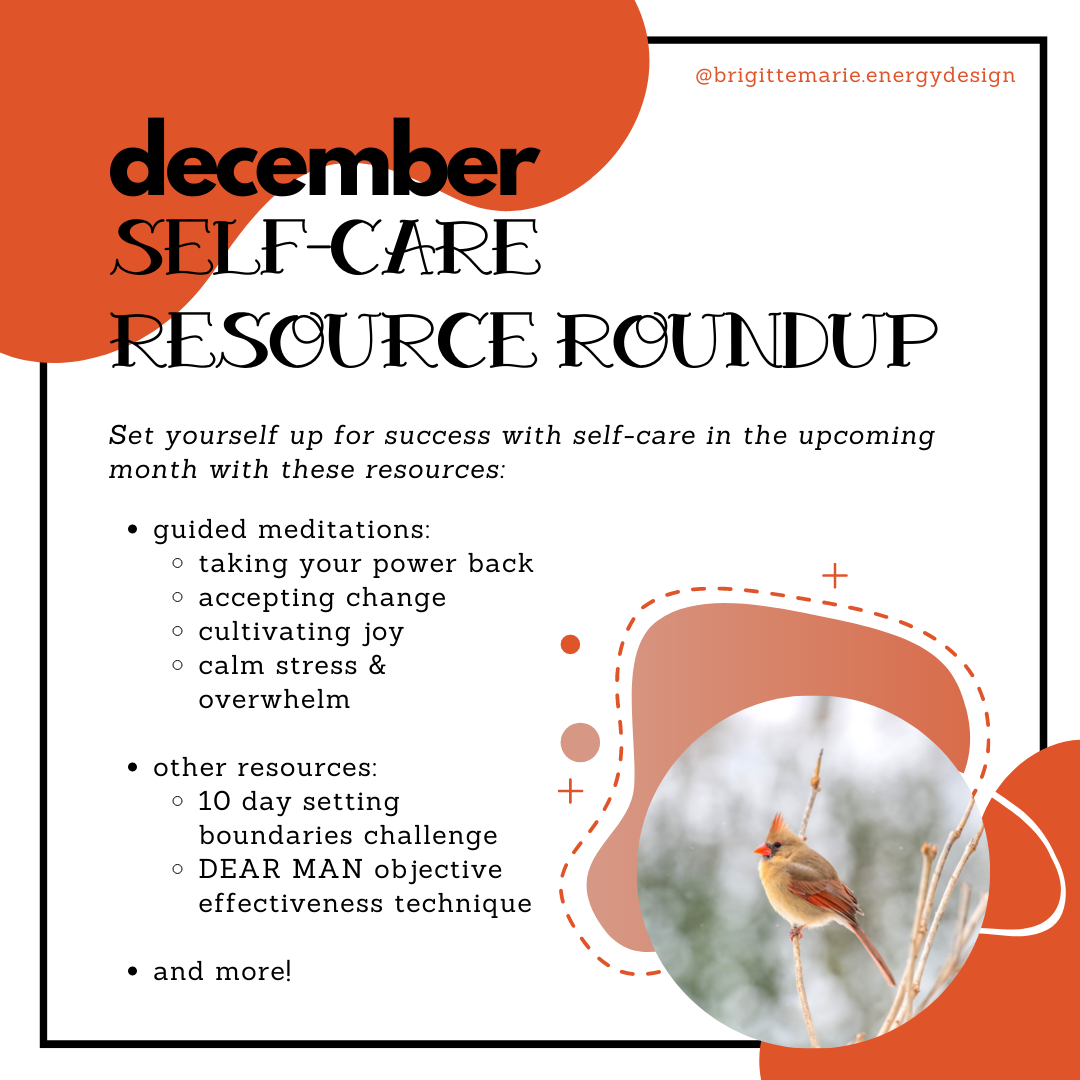 here's a new month roundup of meditations, resources, and exercises that i've been experimenting with! feel free to try them out and lmk how they resonate with you. what self-care have you been experimenting with lately?