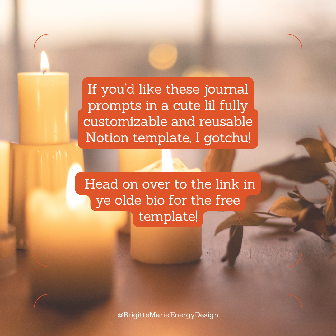 (3/3) If you’d like these journal prompts in a cute lil fully customizable and reusable Notion template, I gotchu! Click this pic for the free template! 💫