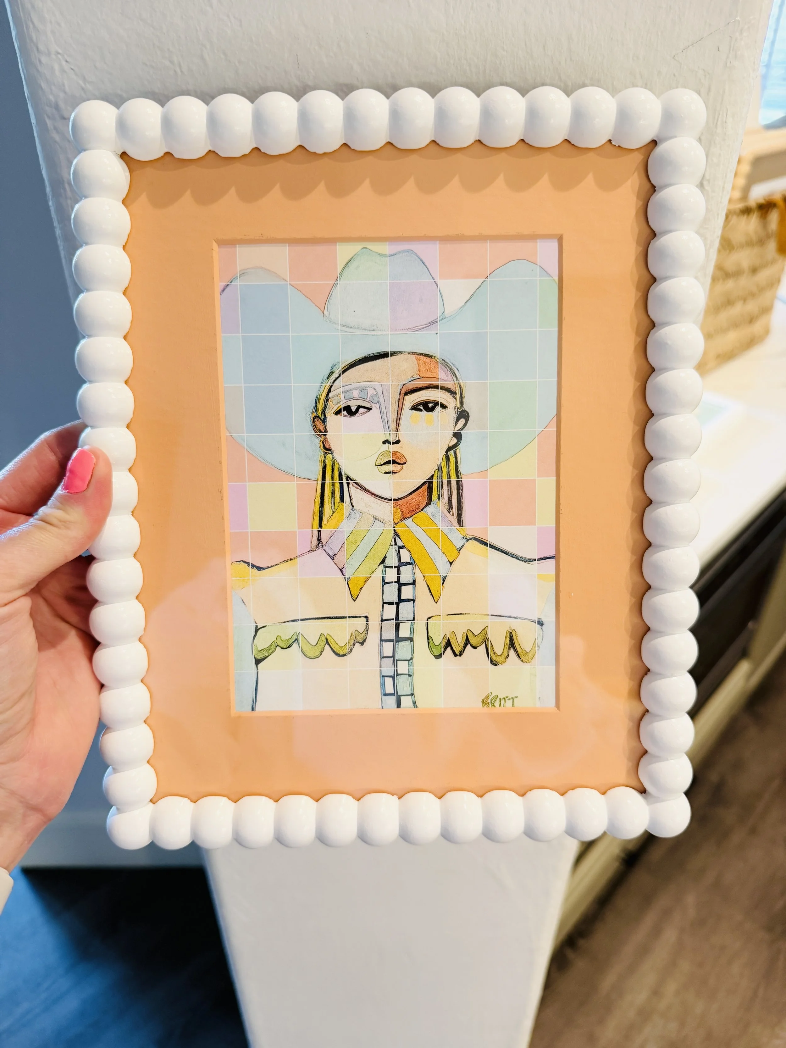 Abstract Cowgirl Framed