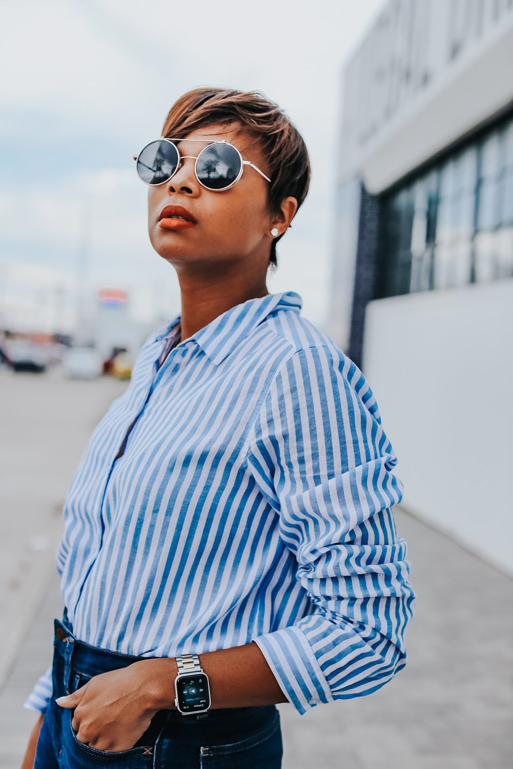 7 ways to Style a blue and white striped boyfriend shirt For Winter —  Mary's Little Way