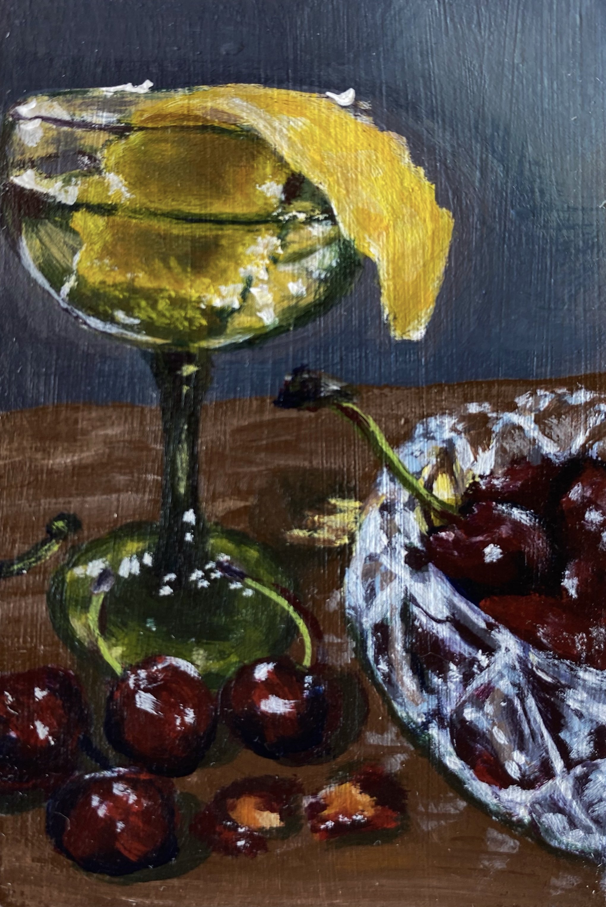 Mini Study 5, 2 x 3", acrylic on paper, 2023. Sold.