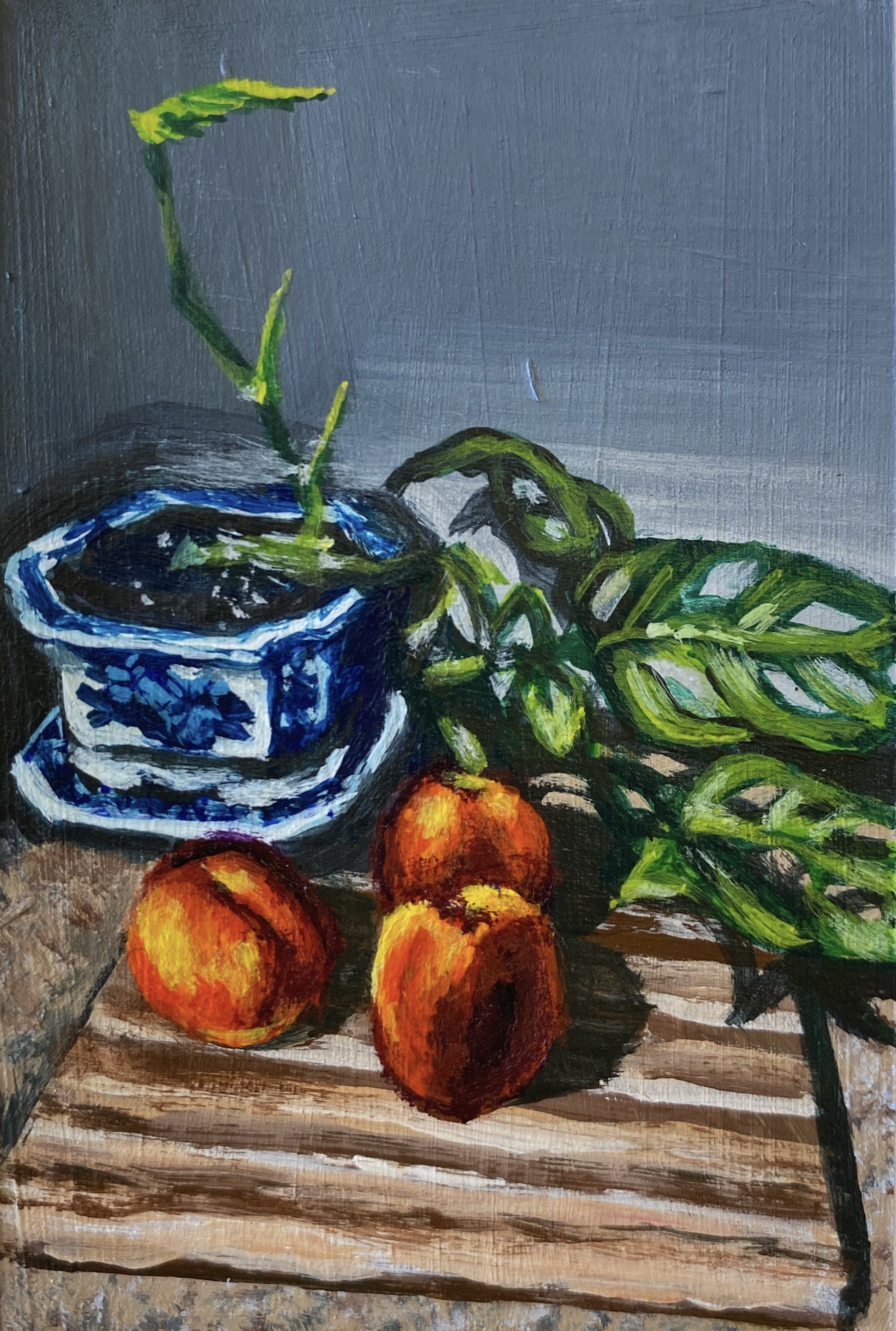 Mini Study 6, 2 x 3", acrylic on paper, 2023. Sold.