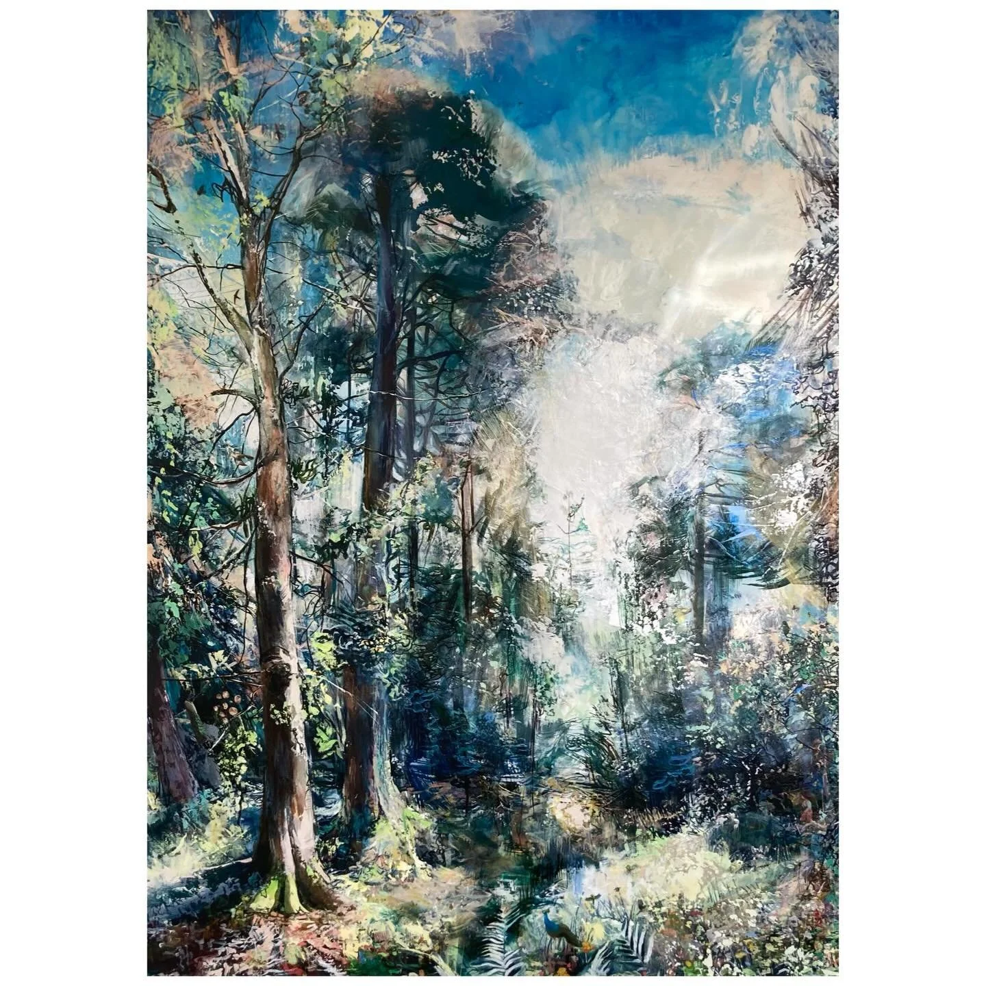 1) This is the left hand side of a huge, wall-sized painting I worked on last year (which no one else has seen yet in real life). The trees are all ones that I gave names to from my Granny&rsquo;s garden and the wood over the road from her house. Hid