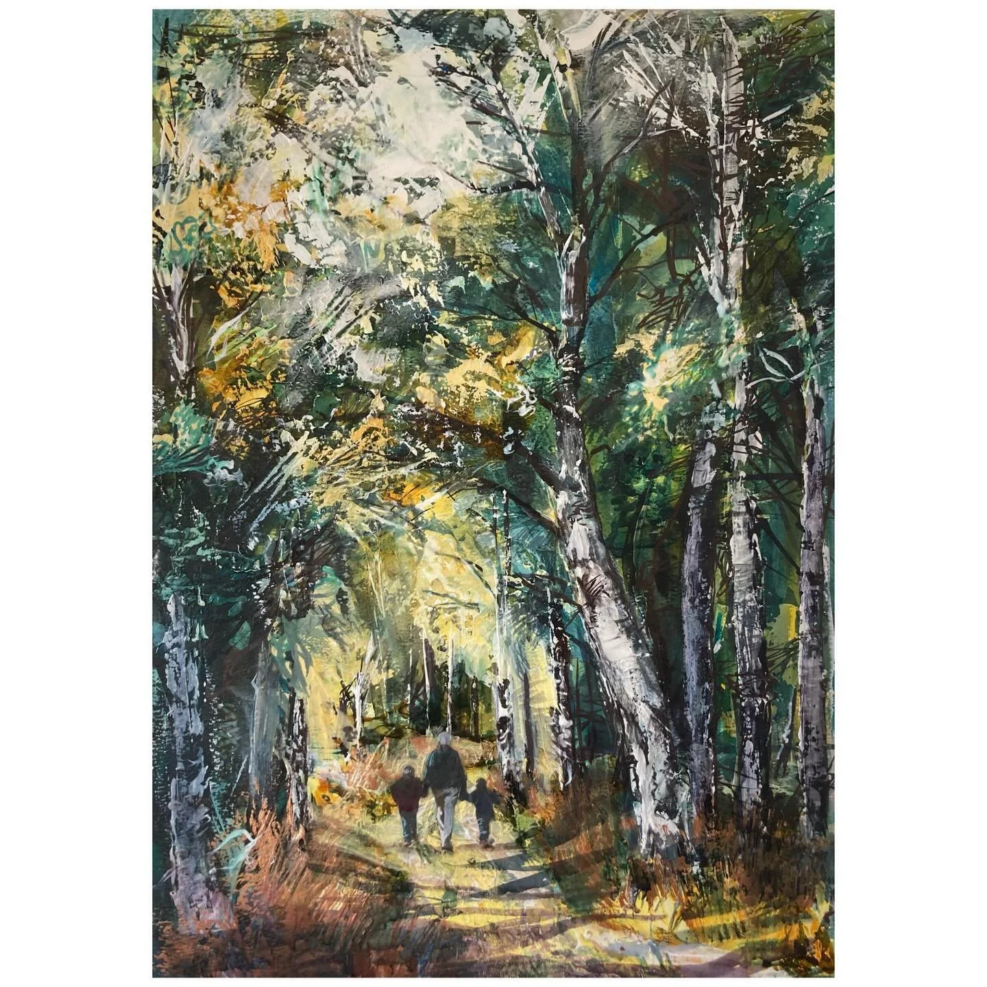 Some sketches. Feeling towards different landscapes and what I want to say about them. 

In the first sketch the figures on the path are me playing with an image of my Grandad walking with two of my kids. I watched them walk ahead and remembered myse