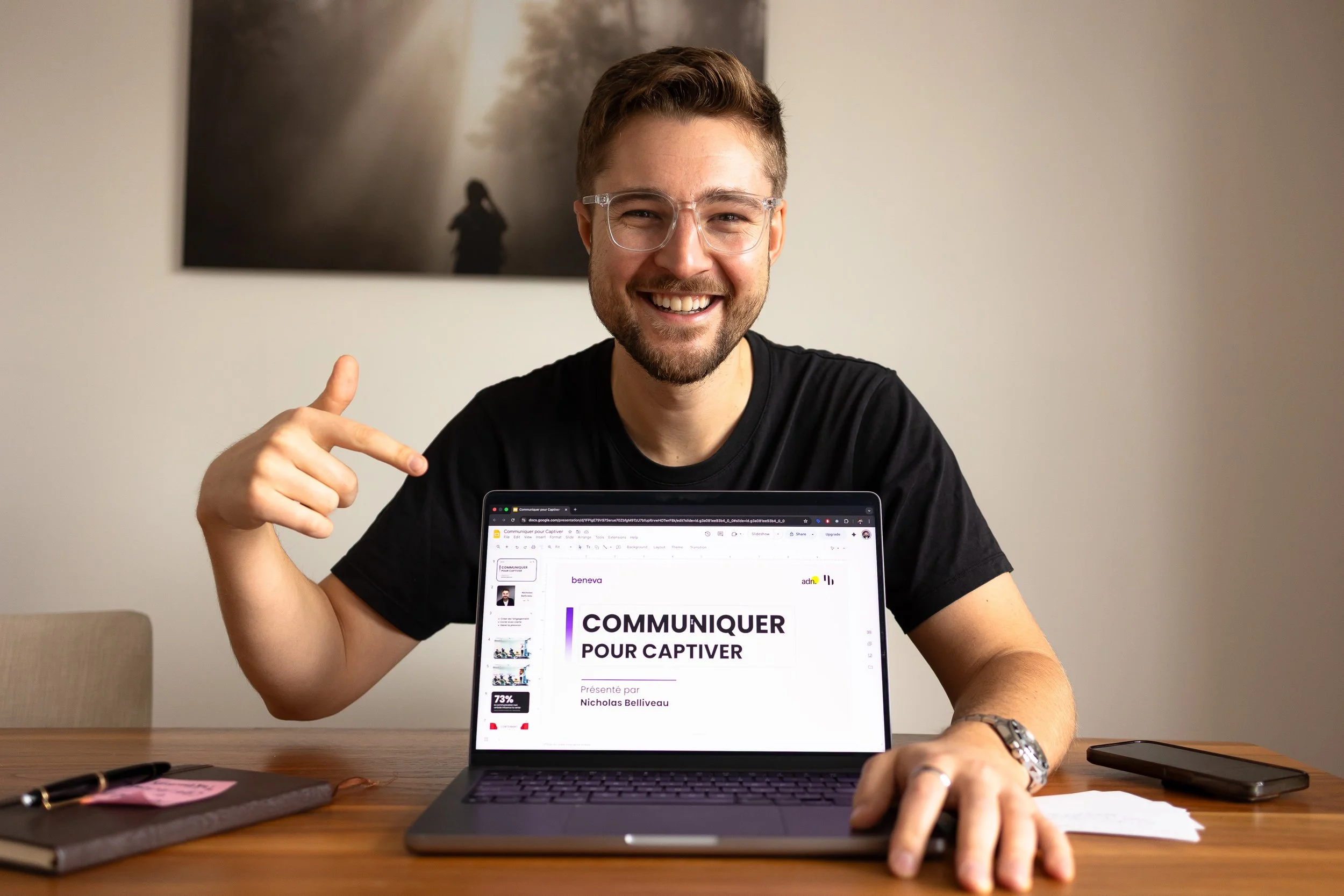 Nicholas Belliveau leading a communication workshop