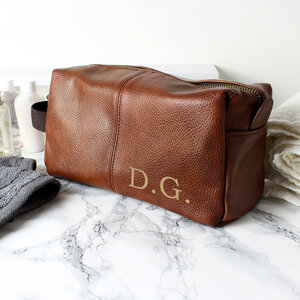 Personalised Luxury Initials Leatherette Wash Bag
