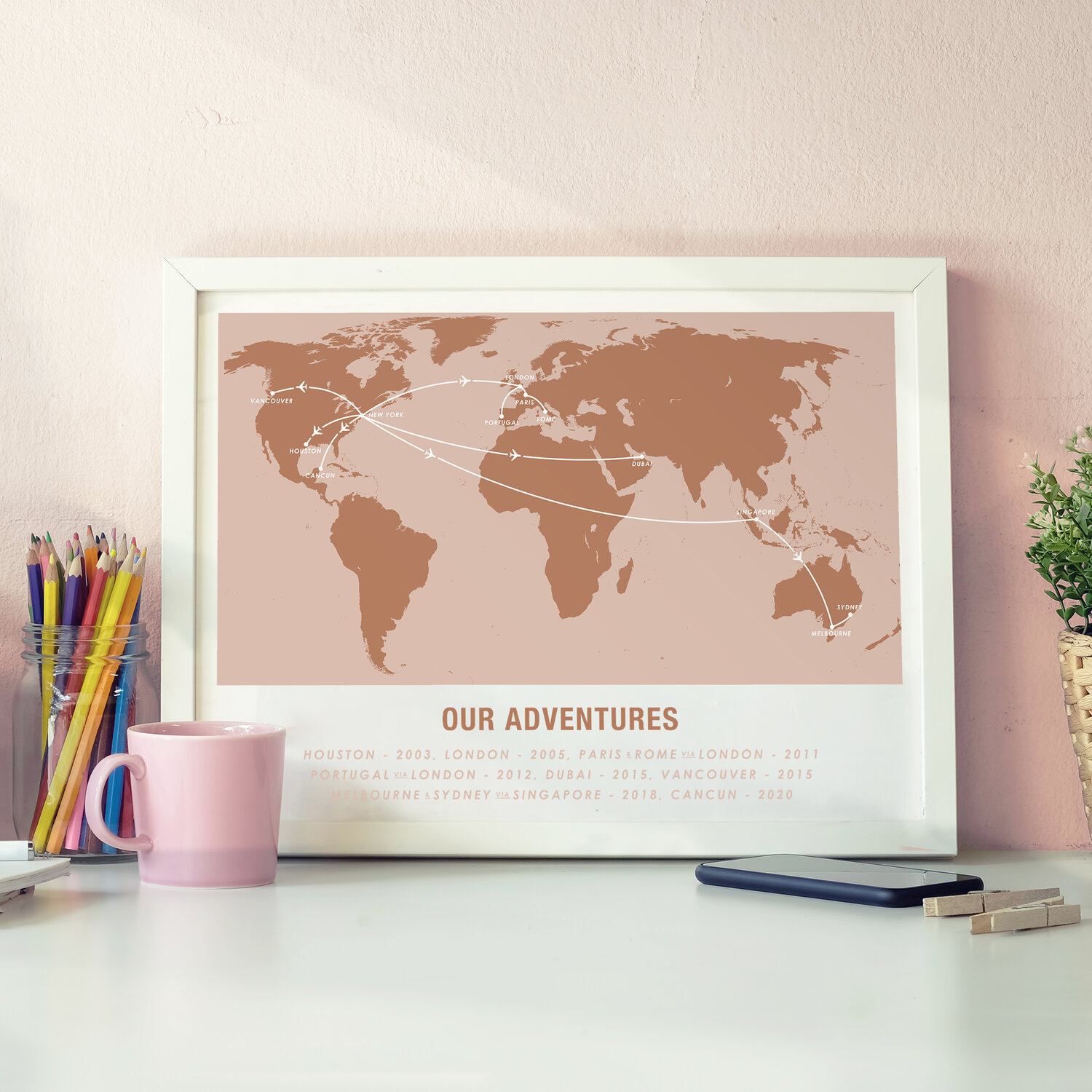 Personalised Route Travel Map Print — CEED Design