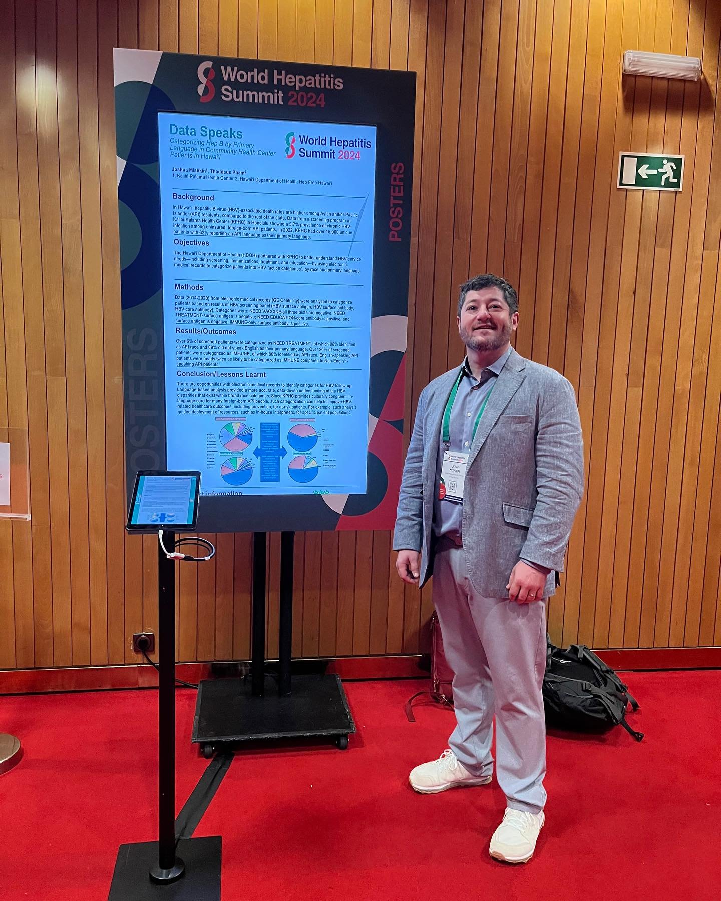 It&rsquo;s #Friday! 🎉 What do you folks have planned for the weekend ⁉️ We wanna thank Josh Mishkin for representing #Hawaii at the 2024 World Hepatitis Summit in Libson, Portugal 🤩 The title of his poster is, &ldquo;Data Speaks: Categorizing Hep B