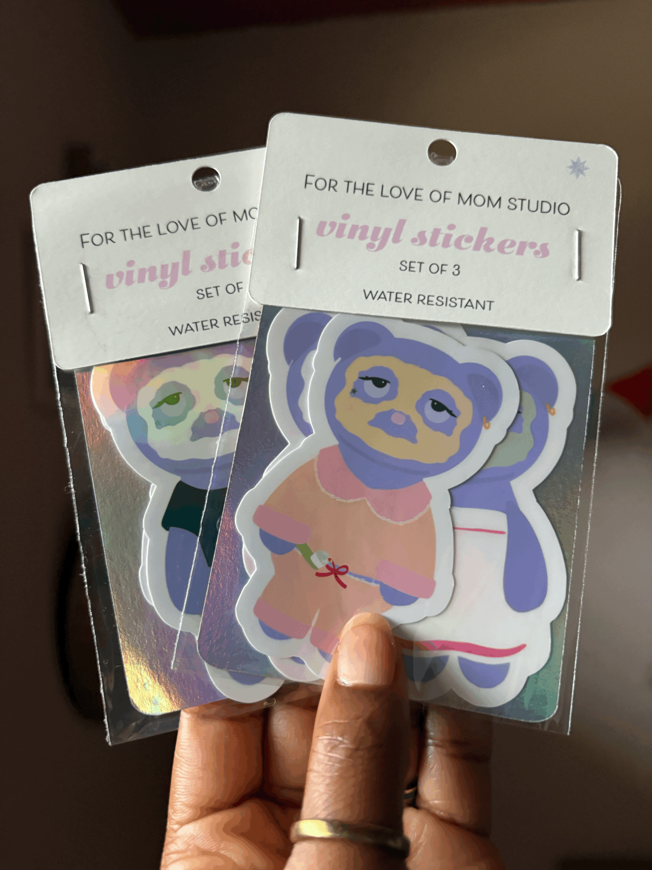 Selfcare Bear Trio Sticker Vinyl - set of 3