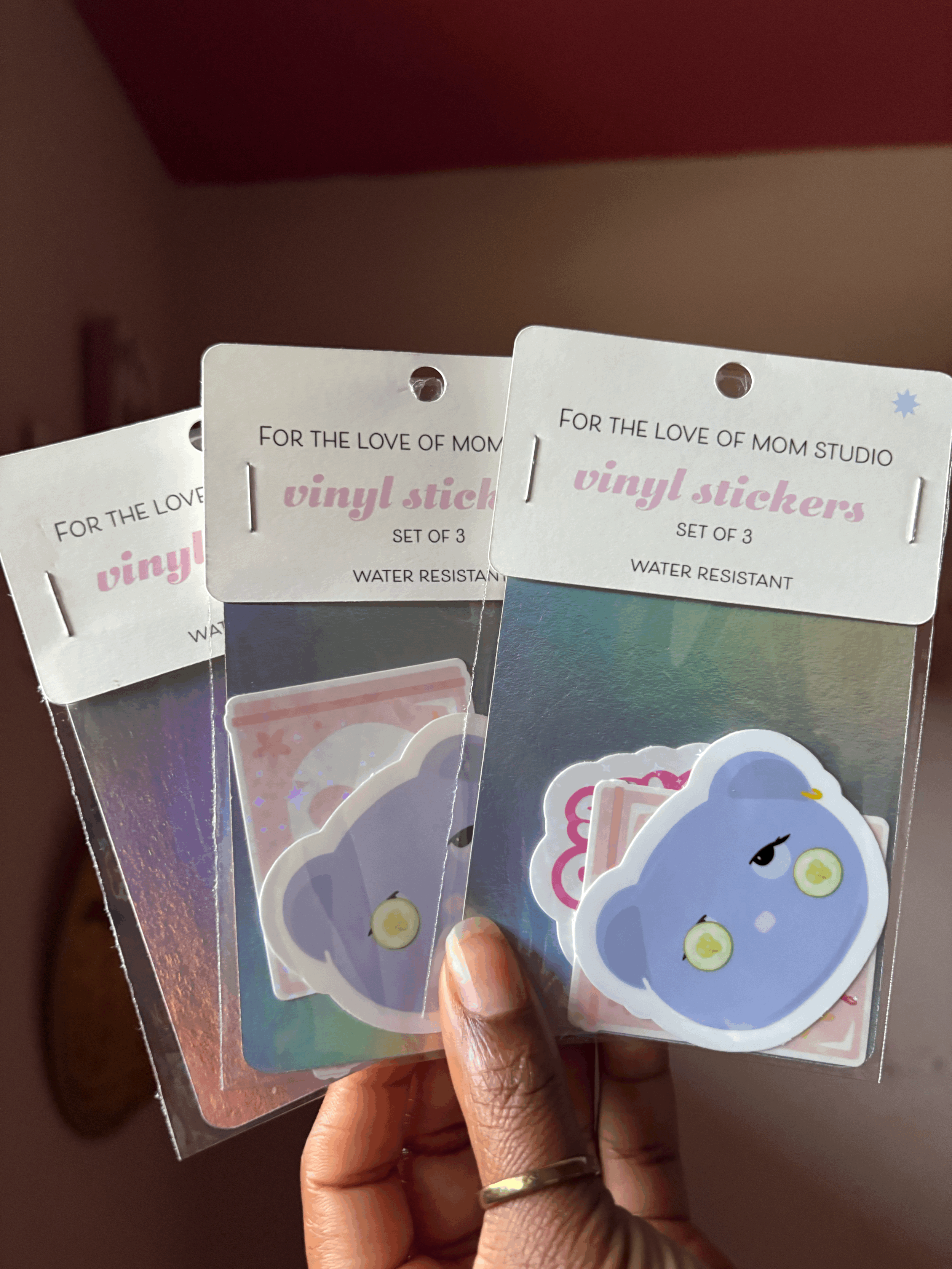 Selfcare Bear Sunday Reset Vinyl Sticker - set of 3