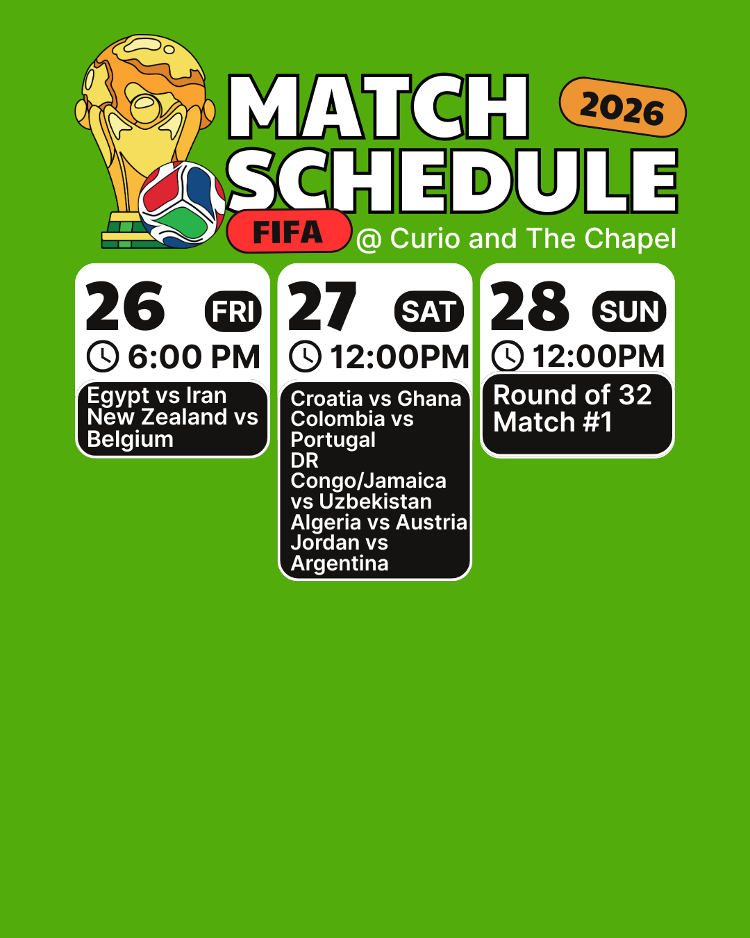 Soccer Matches Shown All June! 