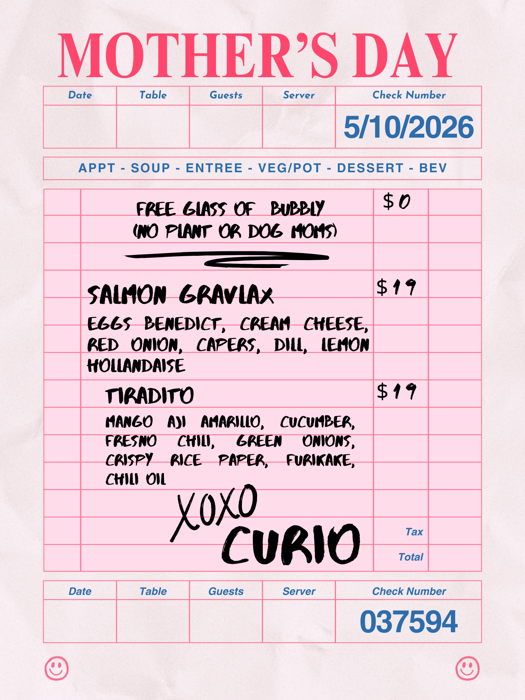 Pink and Blue Vintage Quote Guest Check Art Poster.png
