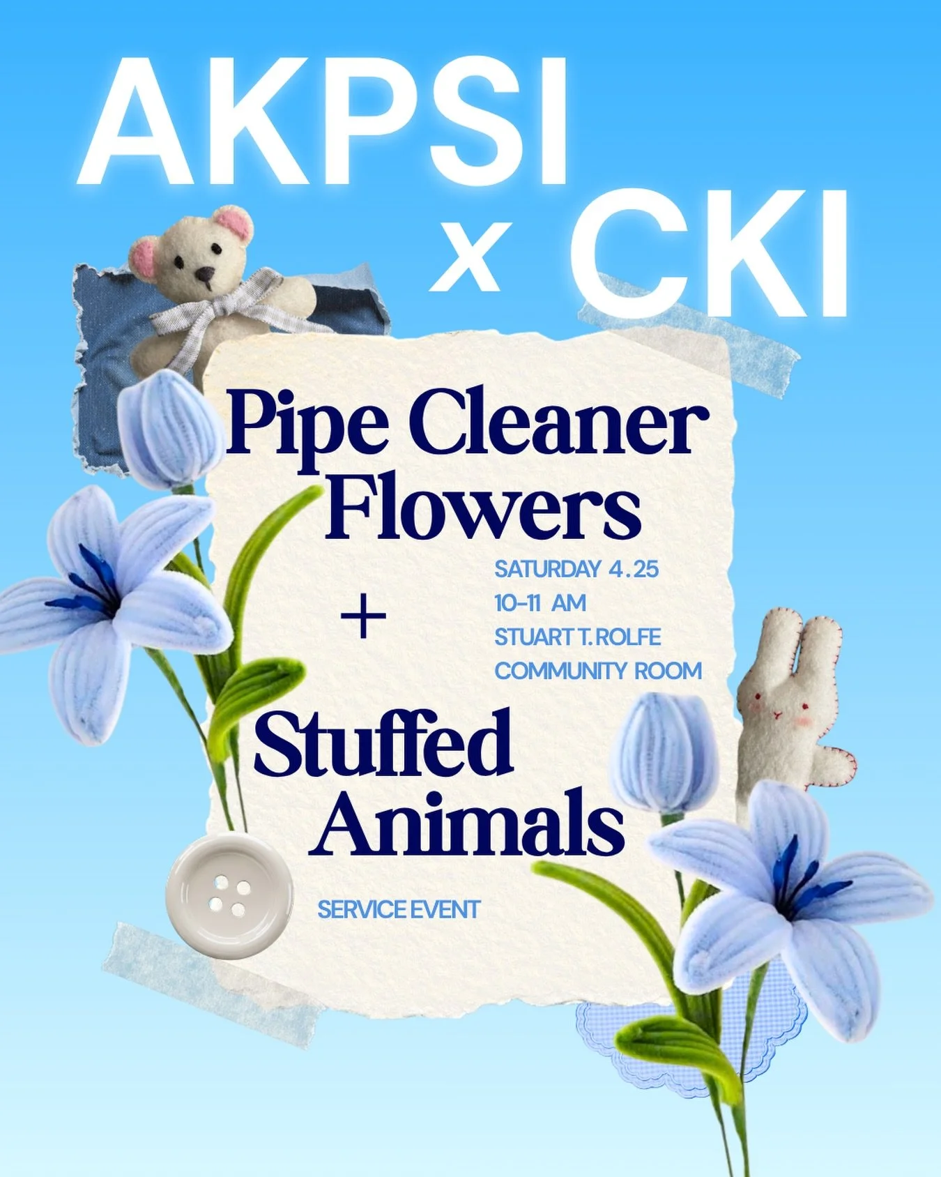WE&rsquo;RE SERVING 🌷🧸💅

join us and @seattleucki on Saturday 4/25 for pipe cleaner flower and stuffed animal making. All will be donated to Aegis Living