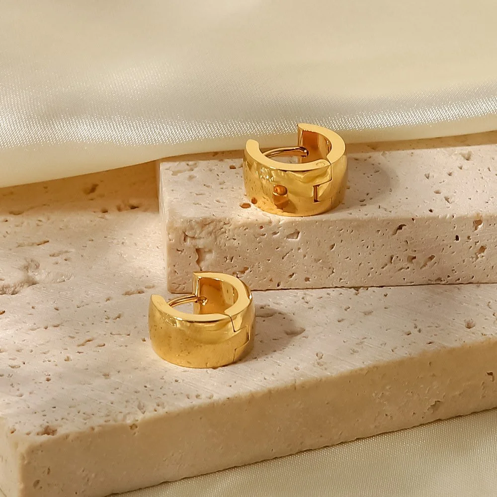 gold huggie hoops tarnish free Untold Stories Jewellery Store