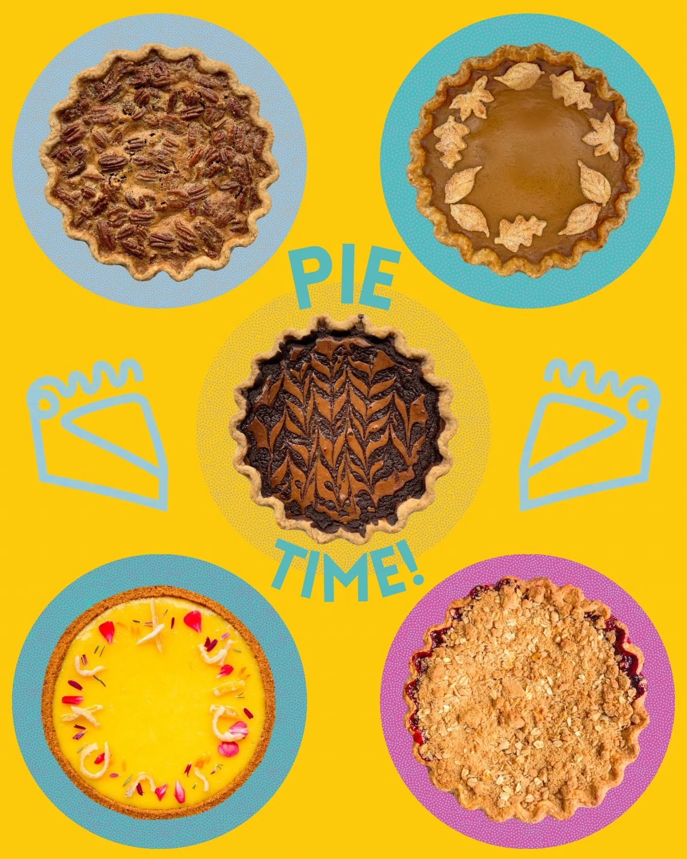Our Thanksgiving Pie pre-order is BACK! This year we are offering 5 of our favorite pie flavors to choose from for your Thanksgiving gathering. Pick up will be on Wednesday 11/26 at 📍@schmearit (West Philly) 📍@thirdwheelcheeseco (West Philly) 📍@he