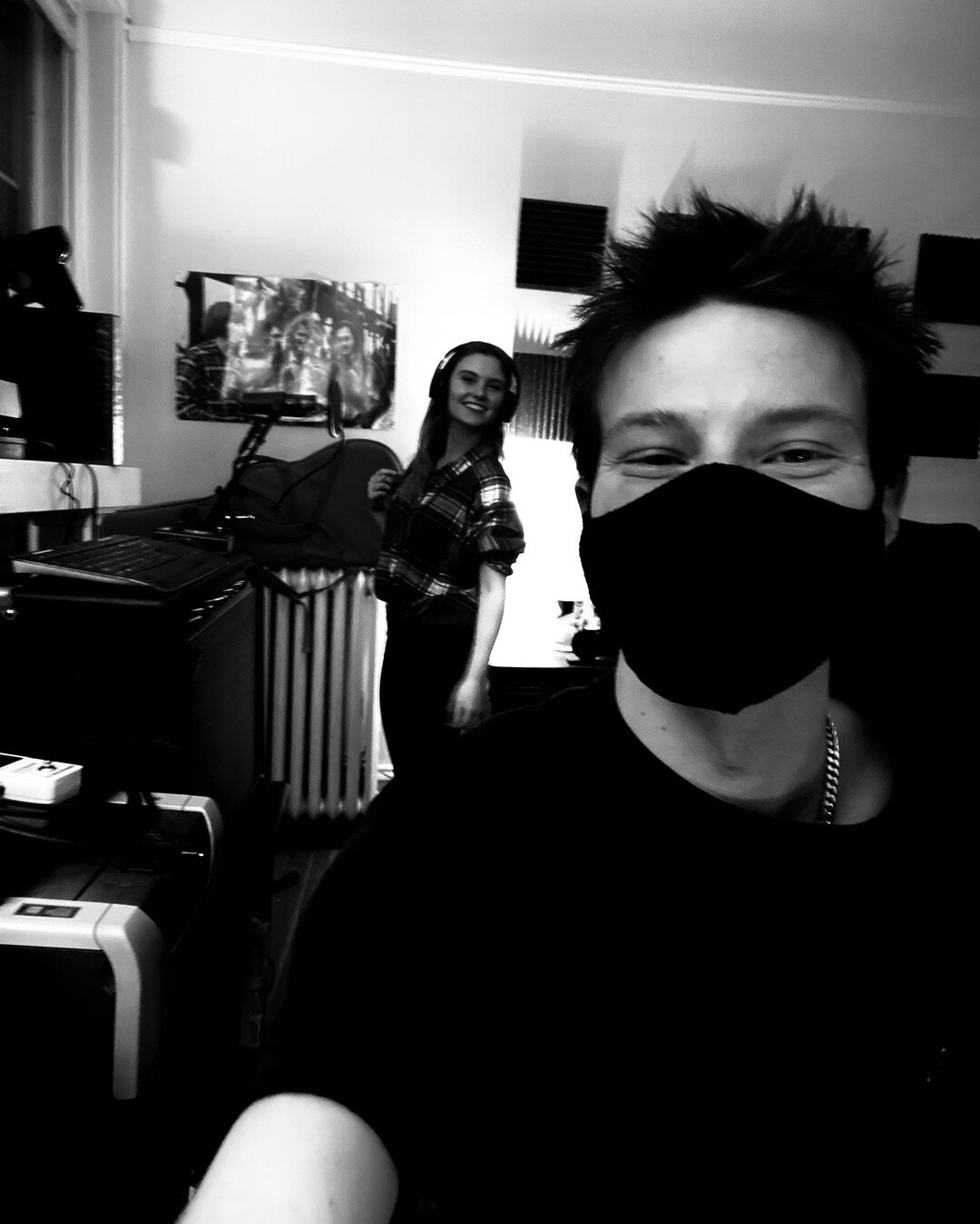 Thank you to everyone who has been listening to &quot;Yabomm&quot;. Here's a picture displaying how overly excited I was to have @ceili.galante in the studio.  If you haven't heard it yet, the link is in my bio.
