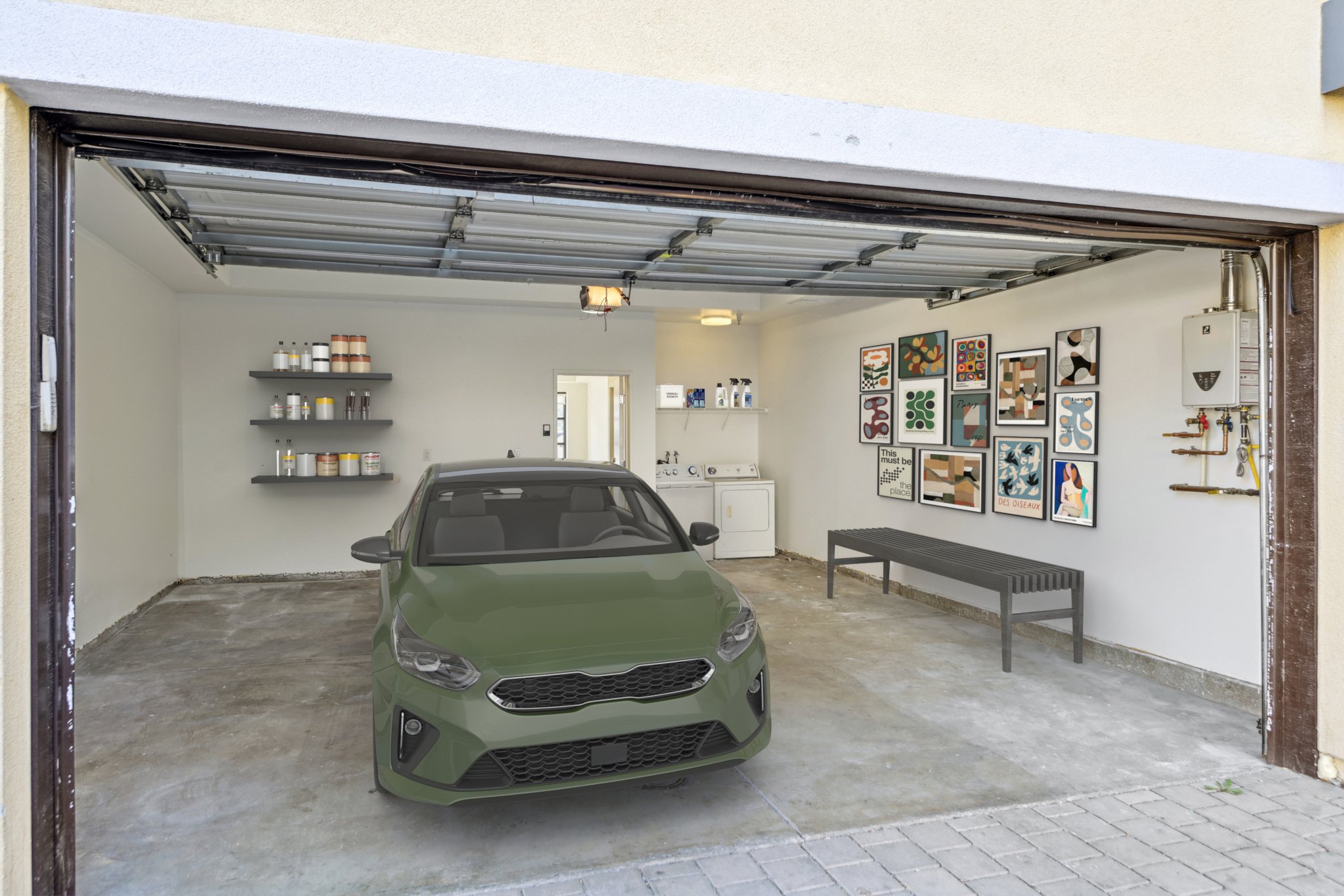 This is a photo of a two-bedroom apartment unit at M Sole. This image shows the private garage. 