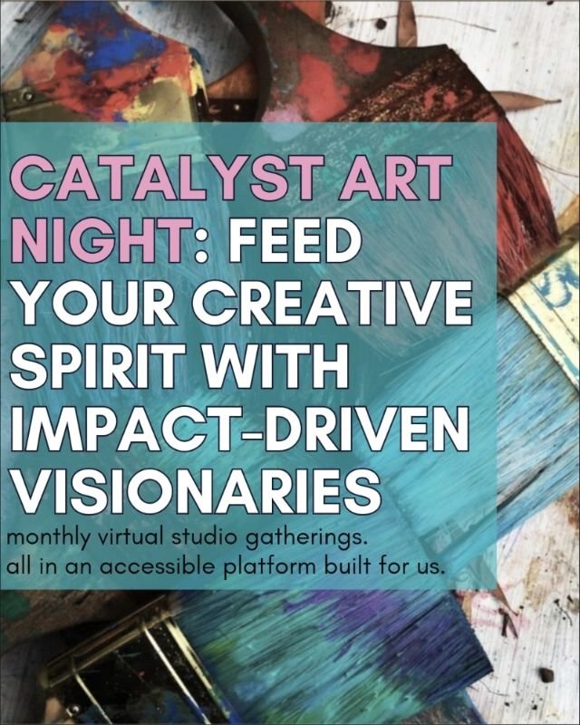 Feed your creative spirit with the impact-driven visionaries and change makers of the @createtherules Catalyst! Drop-in Art Night starts this month, on Sunday, April 14 (4-6 PM CDT / 5PM EDT/2PM PDT). 
.
Shoo away the Sunday Scaries, and start your w