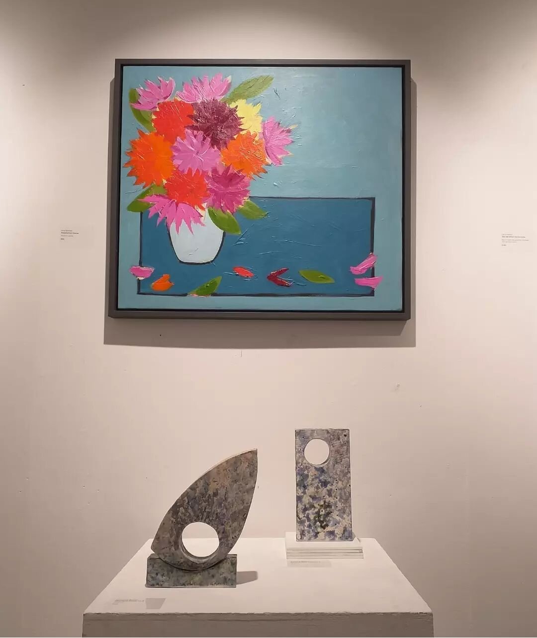 Just been to see my two ceramic sculptures, from the &quot;Standing Stones &quot; and &quot;Moorland&quot; series on display at the Penwith Gallery,  St. Ives. In a great spot, beneath the colourful and eye catching &quot;Flowers from Home&quot; by I