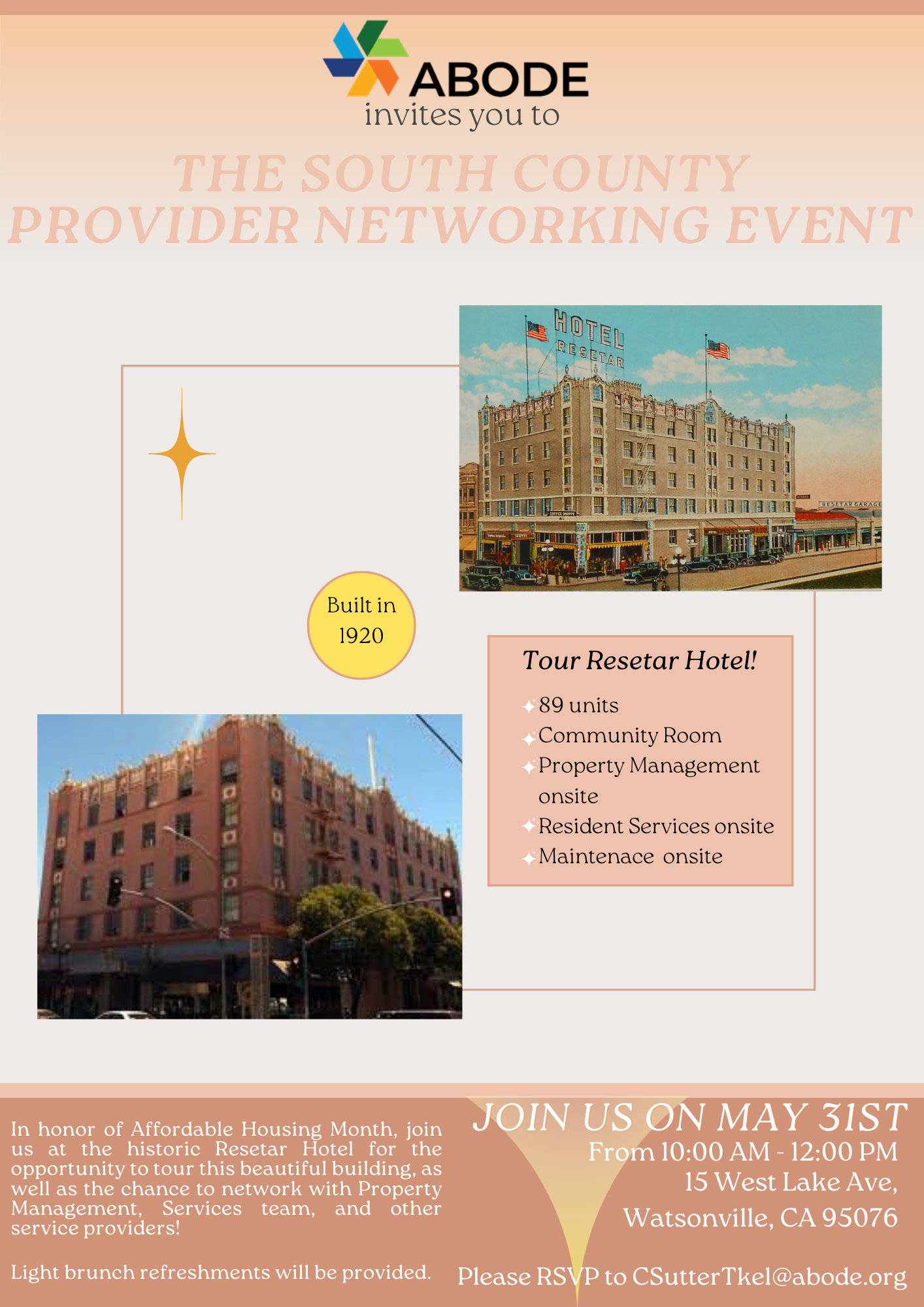Resetar Residential Hotel - South County Networking Event