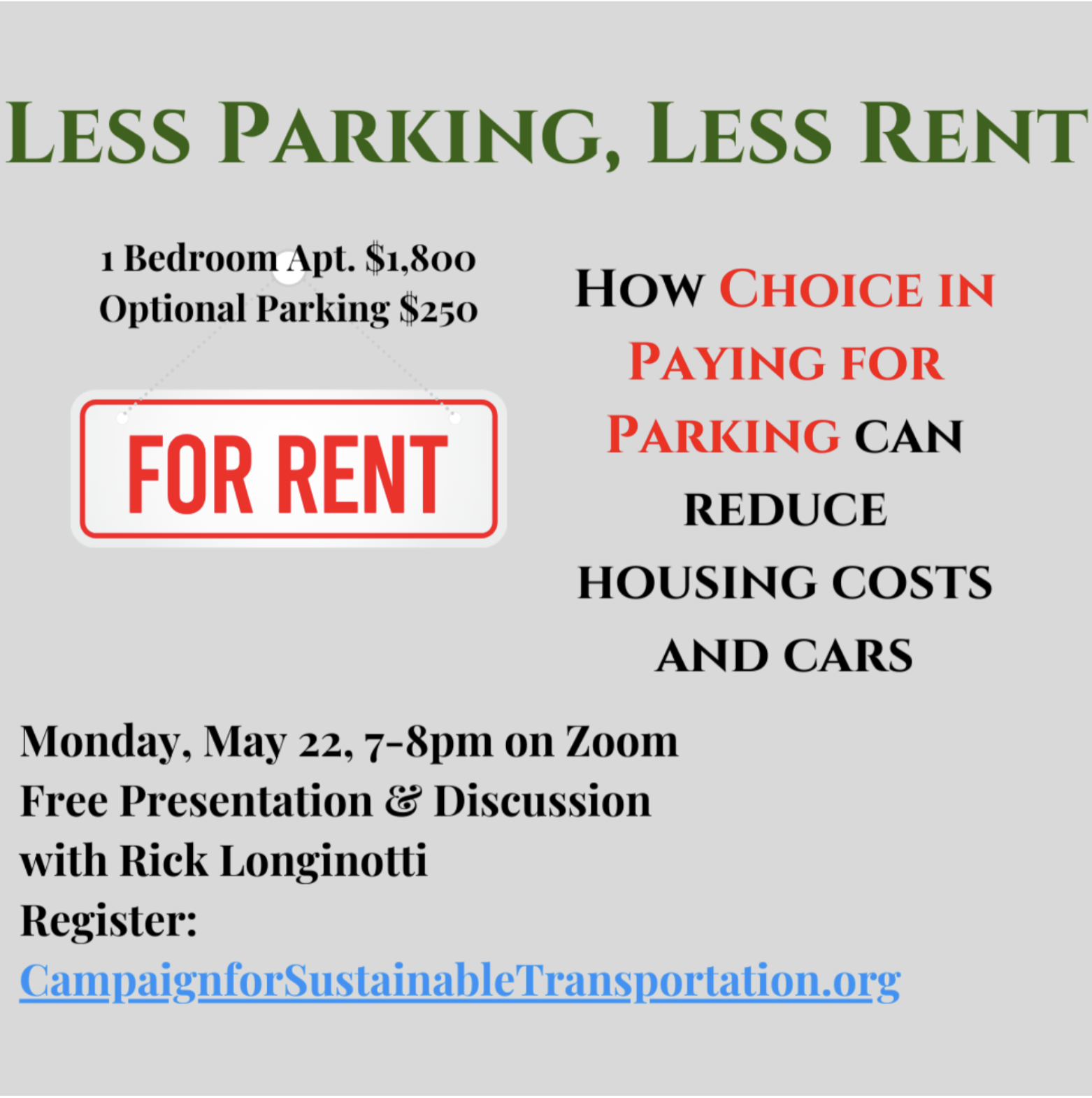 Less Parking, Less Rent