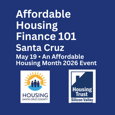 A graphic that states "Affordable Housing Finance 101" with the organizers' logos