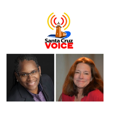 The Santa Cruz Voice logo, with headshots of Elaine Johnson and Susan O'Connor Fraser below it.