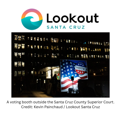 Photo: A voting booth outside the Santa Cruz County Superior Court.