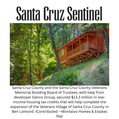 A color photo of a cabin at Veterans Village