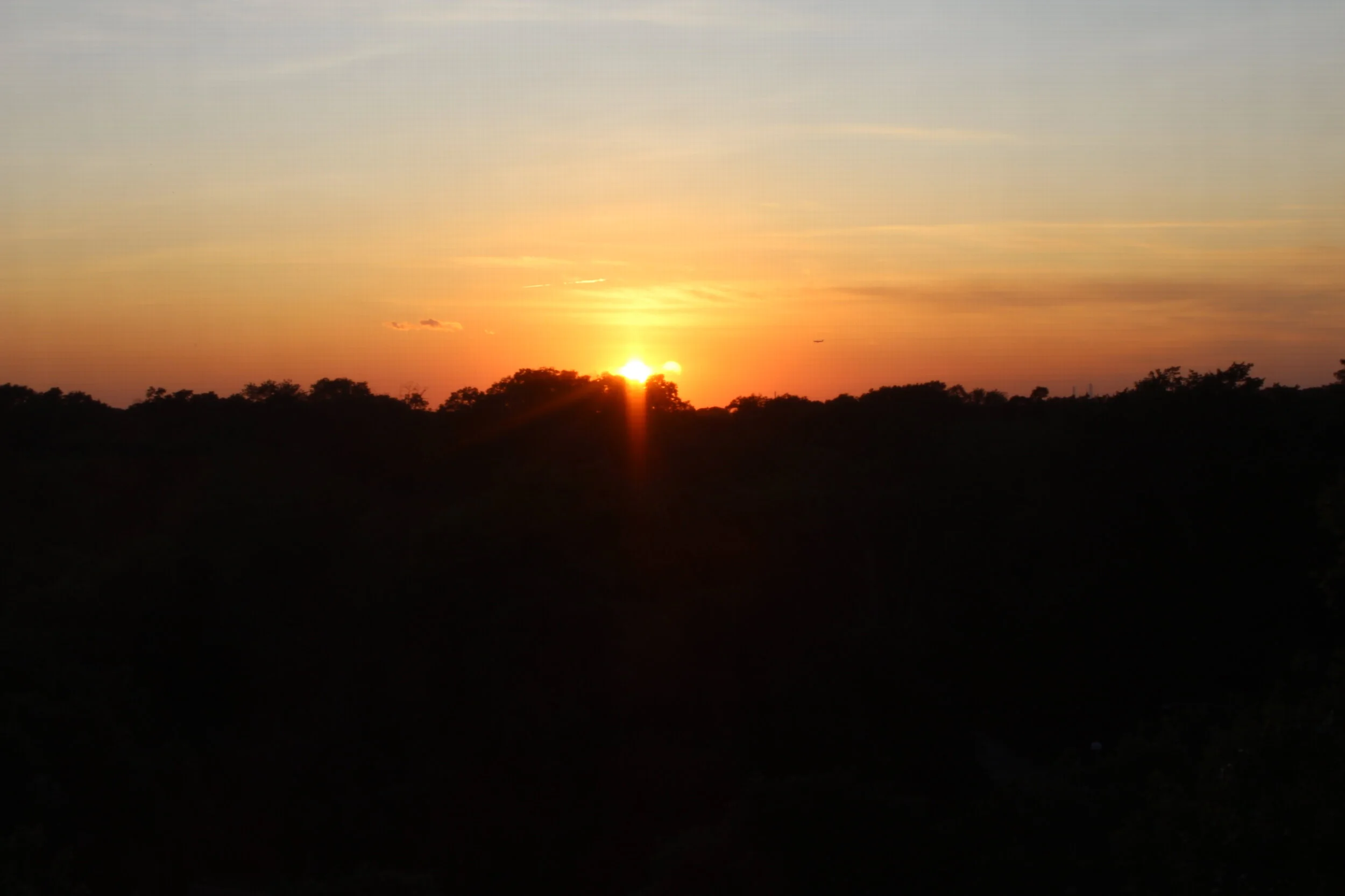 sunset in New York city