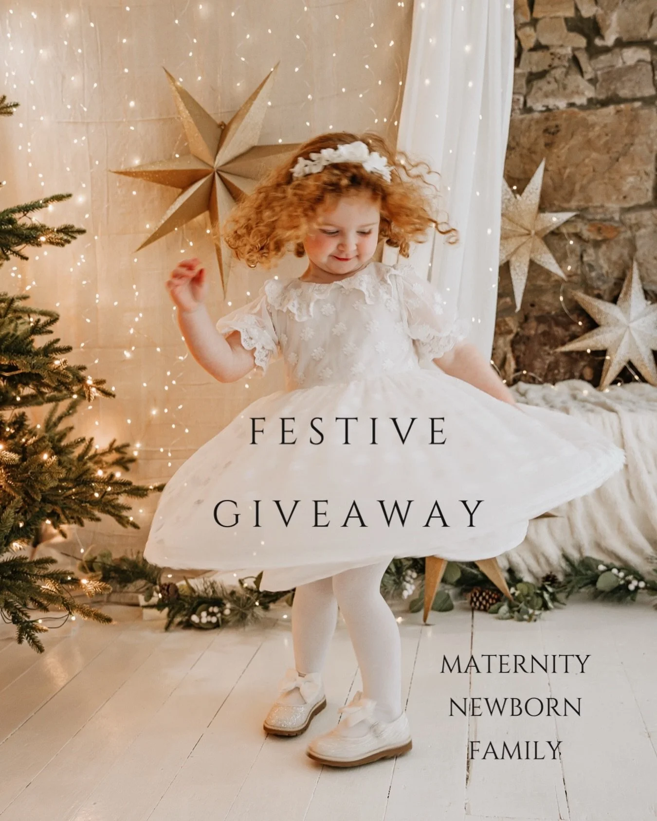 🎄🎄🎄🎄🎄 G I V E A W A Y 🎄🎄🎄🎄🎄

In celebration of our tree going up today the annual Festive Giveaway is here! 

The prize is 

the choice of a maternity, newborn, milestone or family shoot with me, either at my studio or a location

To enter 