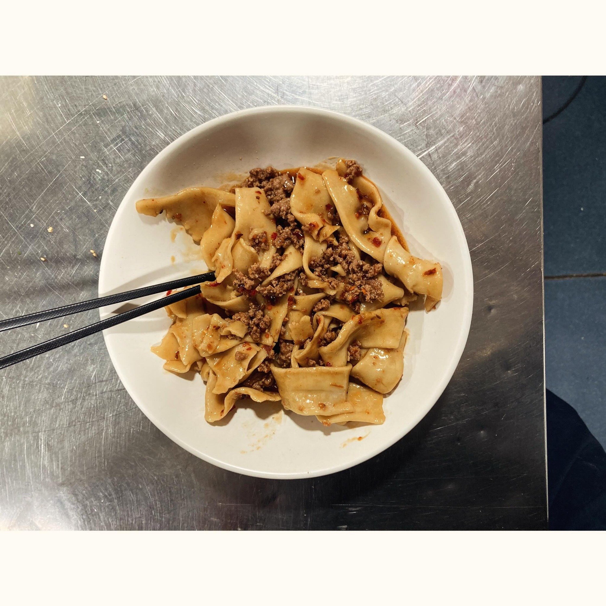 Had the chance to make my own hand-stretched Xian noodles yesterday, somehow? Lamb and chilli vinegar was the flavour of choice. Worked a treat, can&rsquo;t wait to get them on the menu alongside an alternative of butter and soy braised mackerel.