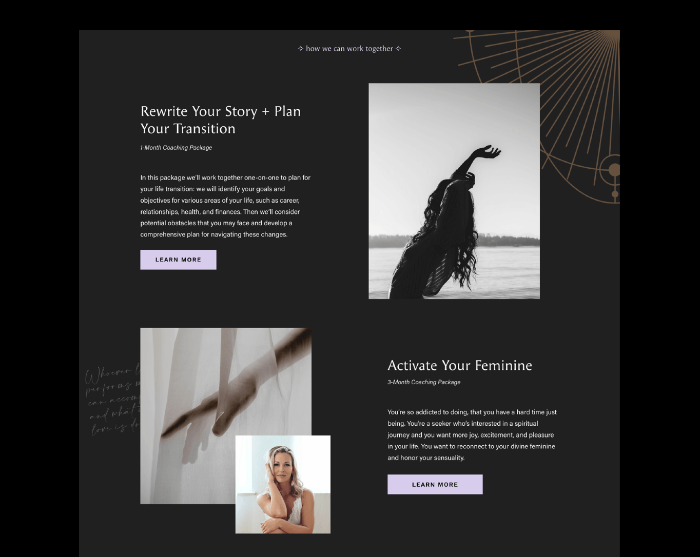 branded photo set of woman looking at camera more serious, stretching, touching silk, very soft..
